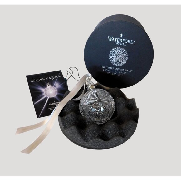 Waterford Crystal 2008 Ornament Times Square Ball 100th Anniversary LED Light Up - Picture 1 of 10